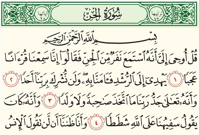 تفسير رؤية سورة الجن في المنام